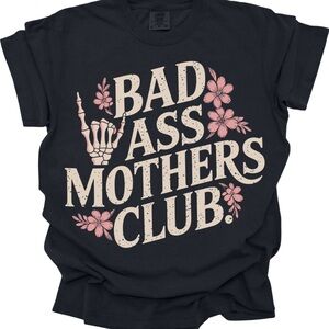 Badass Mothers Club Comfort Colors Tee | Floral Graphic Mom Shirt | Trendy Mom